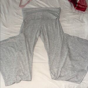 Gray Wide-Leg Yoga Pants